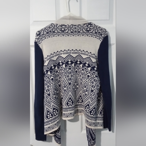 Lucky Brand Navy and Cream Patterned Cardigan - Picture 3 of 3